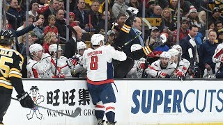 Alex Ovechkin launches Chara into Capitals bench with huge hit [upl. by Cram435]