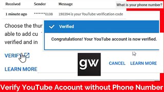 Verify YouTube Channel without Phone Number Custom Thumbnail [upl. by Russom]