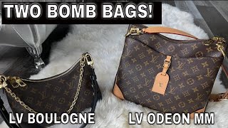 LV BOULOGNE NM  LOUIS VUITTON ODEON MM  TWO BOMB BAGS  COMPARING [upl. by Nea49]