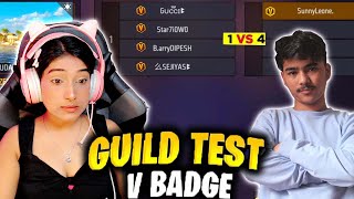 v badge guild test😱 1 vs 4🔥  Laka Gamer [upl. by Aynom637]