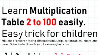 Learn Easy Multiplication Table Trick Tables 2 to 100 Easy Math Tricks  Tables 1 to 20 30 table [upl. by Marianne]