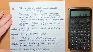 Calculate Effective And Equivalent Annual Interest Rates On A Mortgage  SHARP EL738XT Calculator [upl. by Drud754]