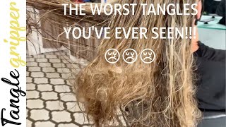 How to effectively detangle MATTED TANGLED KNOTTED hair easily [upl. by Ybbil]