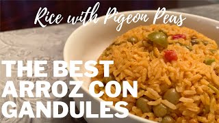 HOW TO MAKE ARROZ CON GANDULES  RICE WITH PIGEON PEAS RECIPE [upl. by Cash]