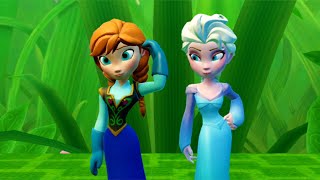 Spring  Elsa vs Anna Toys  Jumps  Cushions  Sisters  Disney Infinity [upl. by Roeser]