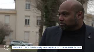 DEMINAGE Une bombe de 124 kg bientôt détruite sur la base militaire de Tours [upl. by Neelrac]