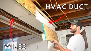 How to Frame around HVAC ducts or pipes in a Basement  Easiest Method [upl. by Sibie950]