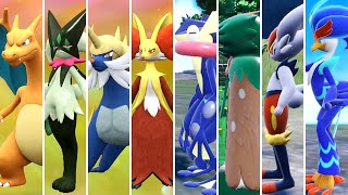 Pokémon Scarlet amp Violet  All Starters Evolutions Comparison  Walking  Sleeping [upl. by Iaka]