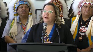 Regional Chief Cindy Woodhouse announces candidacy for AFN national chief – October 17 2023 [upl. by Enerak]