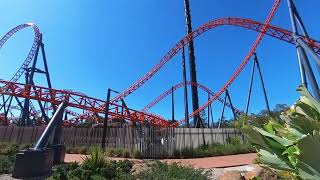 Steel Taipan at Dreamworld Park  Gold Coast Rollercoaster Ride 🎢 [upl. by Enelrihs]