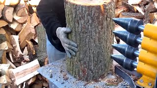 Dangerous Automatic Homemade Firewood Processing Machines in Action Fastest Wood Splitting Machines [upl. by Naujd]