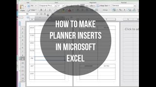 How to Make Planner Inserts Using Microsoft Excel [upl. by Cirdahc801]