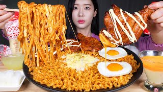 먹킷조합 ★ 믿고 먹는 까르보불닭 3봉지 amp 자메이카통다리 amp 마요네즈 먹방 ASMR MUKBANG  Spicy Carbo Chicken Noodle amp Chicken [upl. by Celeski]