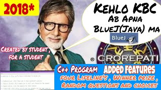 play KBC using JavaProject KBC game using cPlay Kaun Banega Crorepati In BlueJHindi [upl. by Gamali]