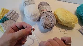 Vidéo 1 Bas de bébé tricot la tige et talon de couleur contraste par Artisanatdunordcom [upl. by Earaj]