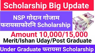 NSP Scholarship रांआरि अनसुंथाय Big Update ApplySelection Under Graduate आरो Post Graduate 2024 [upl. by Anahir]