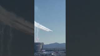 US Airforce Thunderbirds perform flyover at Allegiant Stadium for Super Bowl LVIII [upl. by Anaitit]