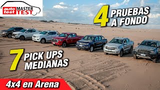 VW Amarok V6 Toyota Hilux Ford Ranger y más  7 Pick Ups 4x4 en la Arena [upl. by Li121]