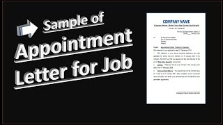 Write an Appointment Letter for Job  Sample letter in MS Word [upl. by Mak]