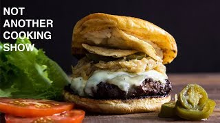 how to make a CARAMELIZED ONION SHORT RIB BURGER [upl. by Hsreh229]