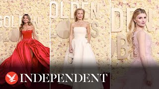 Golden Globes 2024 Stars walk red carpet [upl. by Netnerb]