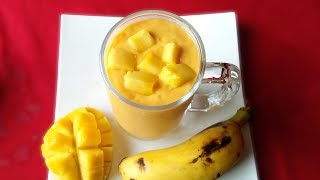 mango smoothie with milk recipe in bangla  Mango Banana Smoothie Recipe [upl. by Blount]