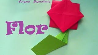 Origami  Papiroflexia Flor muy muy sencilla y fácil para hacer con los niños [upl. by Hajile]