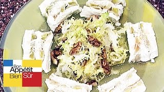 Marbré de chèvre frais aux jeunes poireaux frisée à lhuile de noix Recette [upl. by Pavlov]