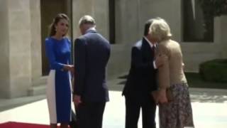 Camilla has to curtsey to Katealike Queen Rania of Jordan [upl. by Jorgensen311]