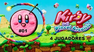 Kirby y el Pincel Arcoiris Parte 1 Español cooperativo 4 jugadores Wii U 11 La aventura comienza [upl. by Kelam]