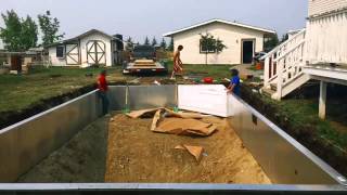 Time lapse of an in ground vinyl liner swimming pool installation [upl. by Yesak]