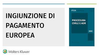 Ingiunzione di pagamento europea [upl. by Yentyrb]