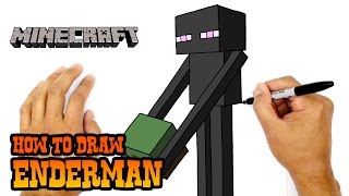 How to Draw Minecraft  Enderman [upl. by Ecnaiva]