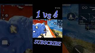 1 vs 4 best gameplay video in free fire max shorts youtubeshorts viral [upl. by Masera]