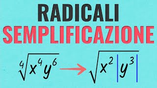 SEMPLIFICAZIONE dei RADICALI  Spiegazione ed Esercizi Svolti [upl. by Anayik]