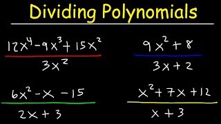 Dividing Polynomials By Monomials amp Binomials Using Long Division [upl. by Okubo197]