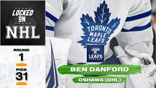 Toronto Maple Leafs Draft Ben Danford in 2024 NHL Draft  Locked On Leafs [upl. by Duahsar]