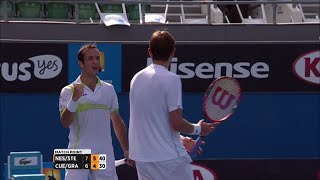 NestorStepanek v GranollersCuevas highlights SF  Australian Open 2016 [upl. by Arabella]