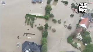 Massive floods hit Poland state of natural disaster delcared [upl. by Ahsinar]