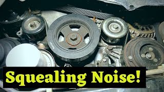 Loud Squealing Noise From Engine Bay  How to Check a Serpentine Belt [upl. by Dnalyaw701]