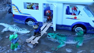 PAW PATROL atrapada con COCODRILOS jurassic world Patrulla canina Patrulla cachorros toys juguetes [upl. by Burr235]