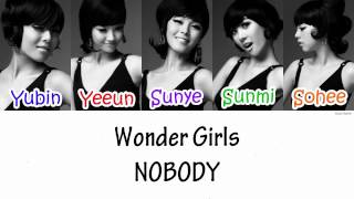 Wonder Girls  NOBODY Lyrics HANROMENG [upl. by Nuhsed]