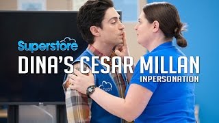 SUPERSTORE  Dinas CESAR MILLAN Impersonation [upl. by Littman]