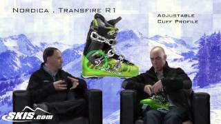 2015 Nordica Transfire R1 Mens Ski Boot Overview by SKISCOM [upl. by Neenwahs46]