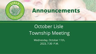 October 11  2023 Lisle Township Meeting part2 [upl. by Enatan171]