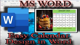 Create January 2025 Calendar in MS Word Simple Design Tips [upl. by Ilellan]