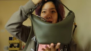 Unbox  Loewe mini Hammock Hobo bag สีเขียวกากี สวยเท่มากเลยยยย l What fits l Mod shots [upl. by Viafore304]