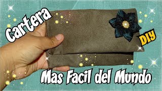 Cartera billetera mas facil del mundo decorado con flores de Tela DIY [upl. by Reffotsirhc]