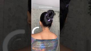 this sleek bun will look good on anyone 😌  hair growth tips youtubeshort hair haircare [upl. by Trebmal527]