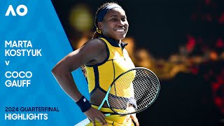 Marta Kostyuk v Coco Gauff Highlights  Australian Open 2024 Quarterfinal [upl. by Pavior]